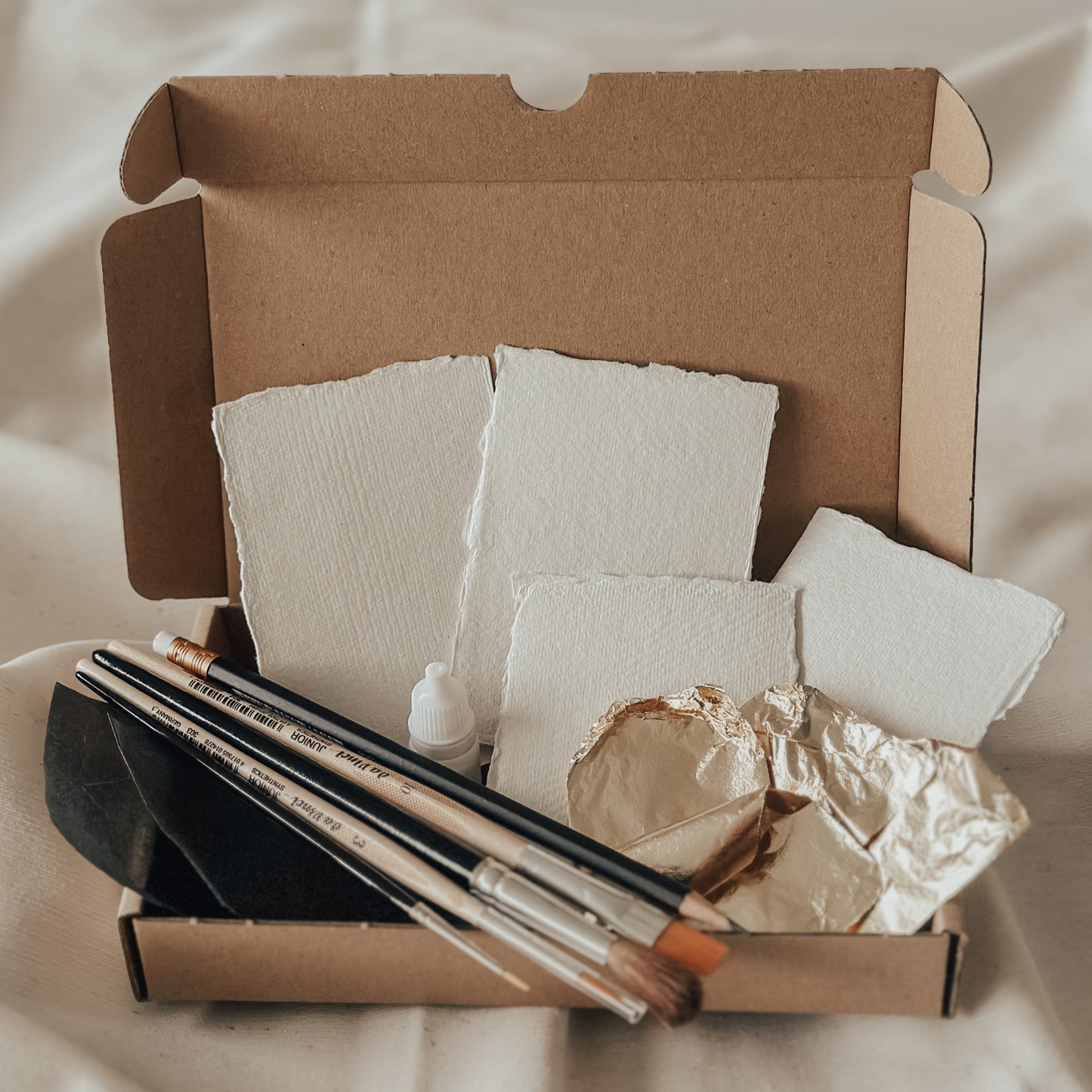 DIY pakket kaartjes met bladgoud