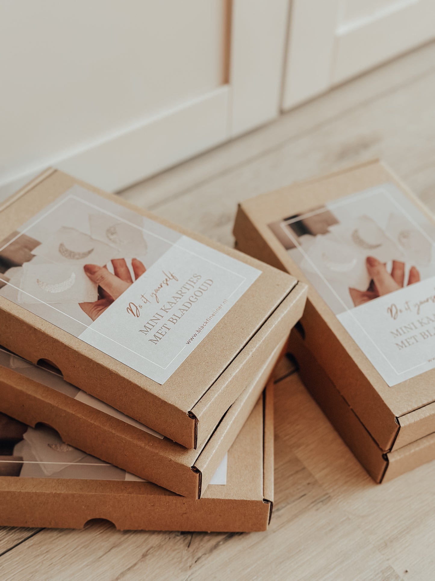 DIY pakket kaartjes met bladgoud