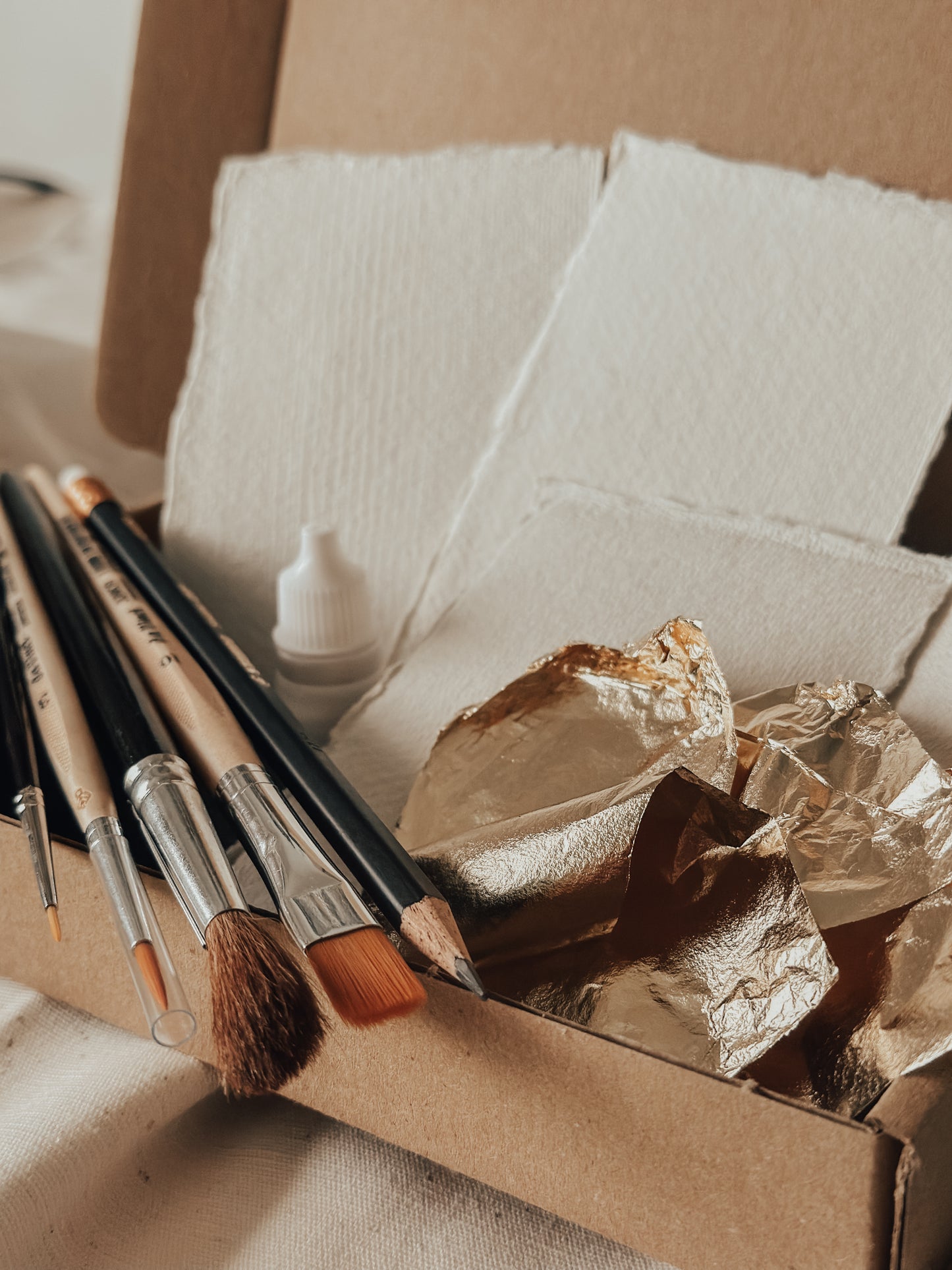 DIY pakket kaartjes met bladgoud
