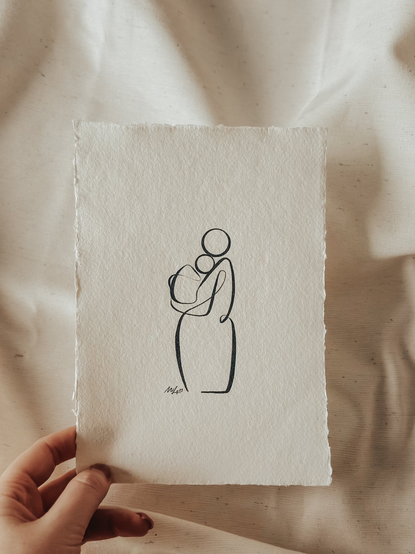 Abstract portret - Moeder en kind