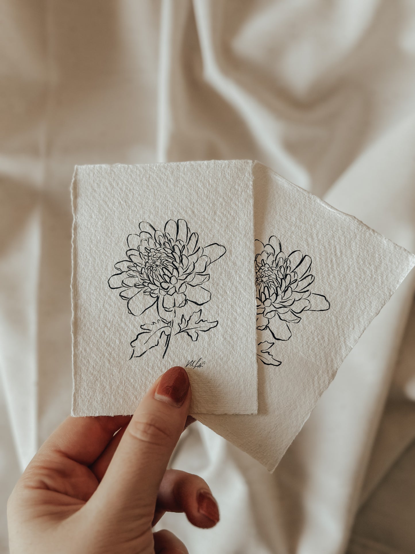 Mini geboortekaartje November - Chrysant