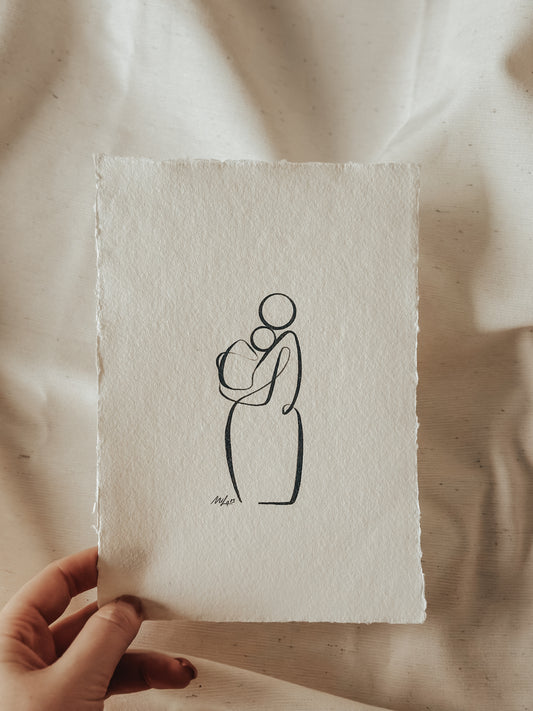 Abstract portret - Moeder en kind